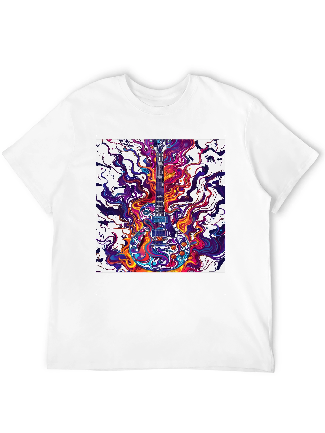 Psychedelic Guitar T-Shirt - Vivid Music Art
