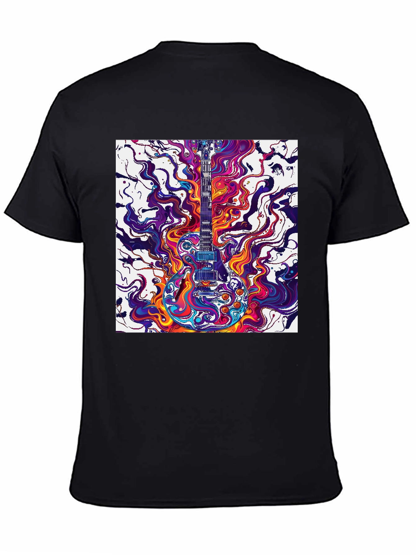 Psychedelic Guitar T-Shirt - Vivid Music Art