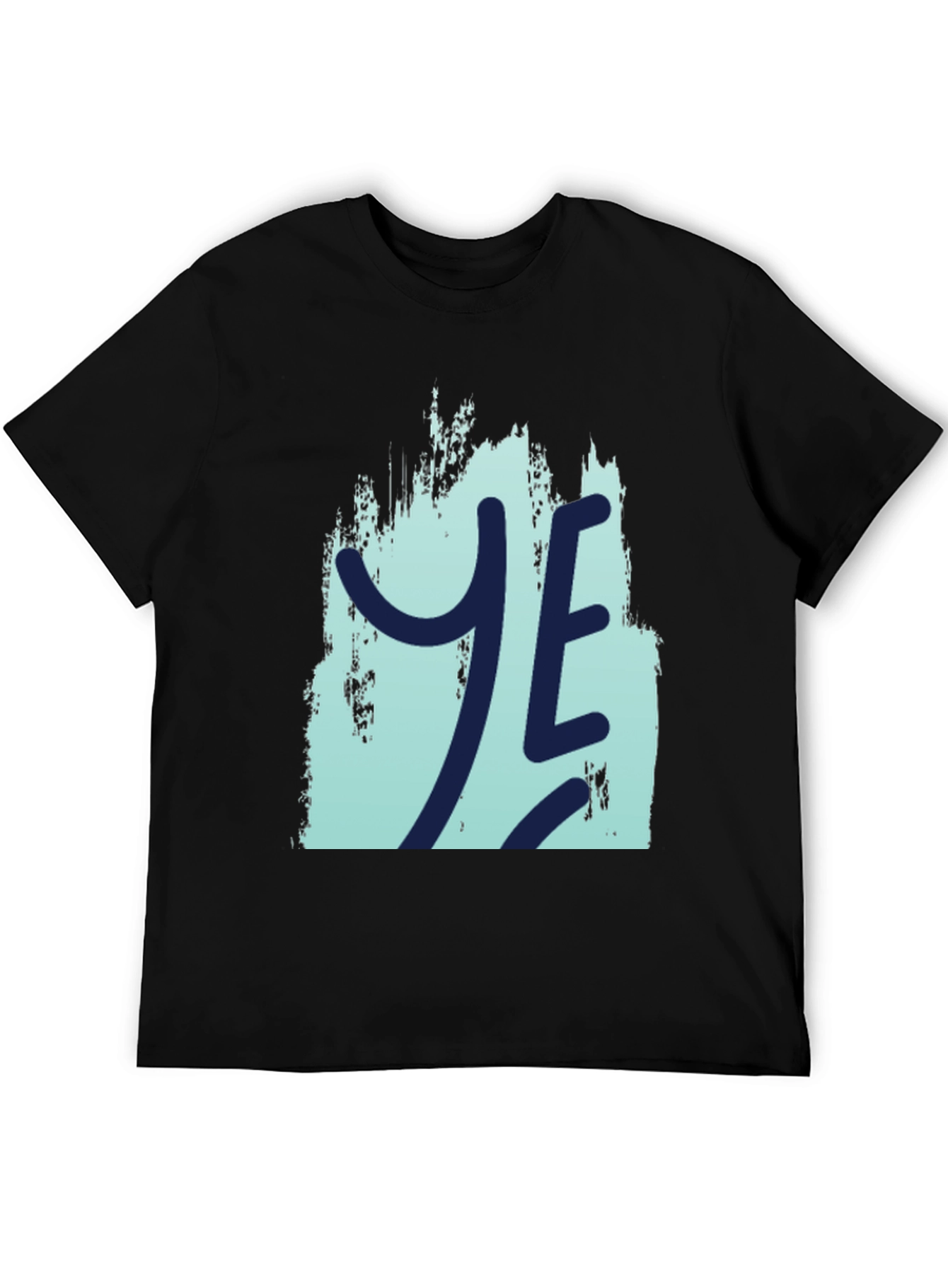 YE Graphic Print Mens Black T-Shirt