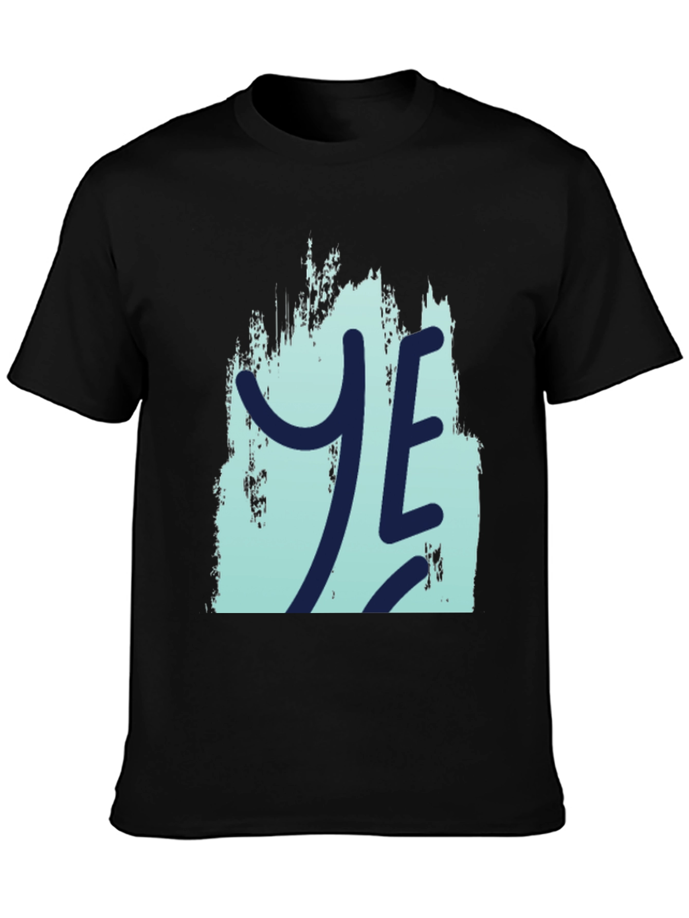 YE Graphic Print Mens Black T-Shirt