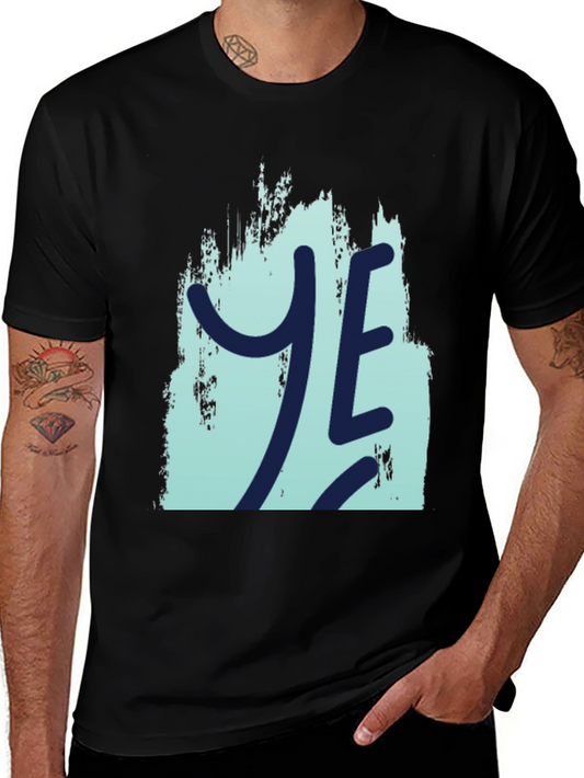 YE Graphic Print Mens Black T-Shirt