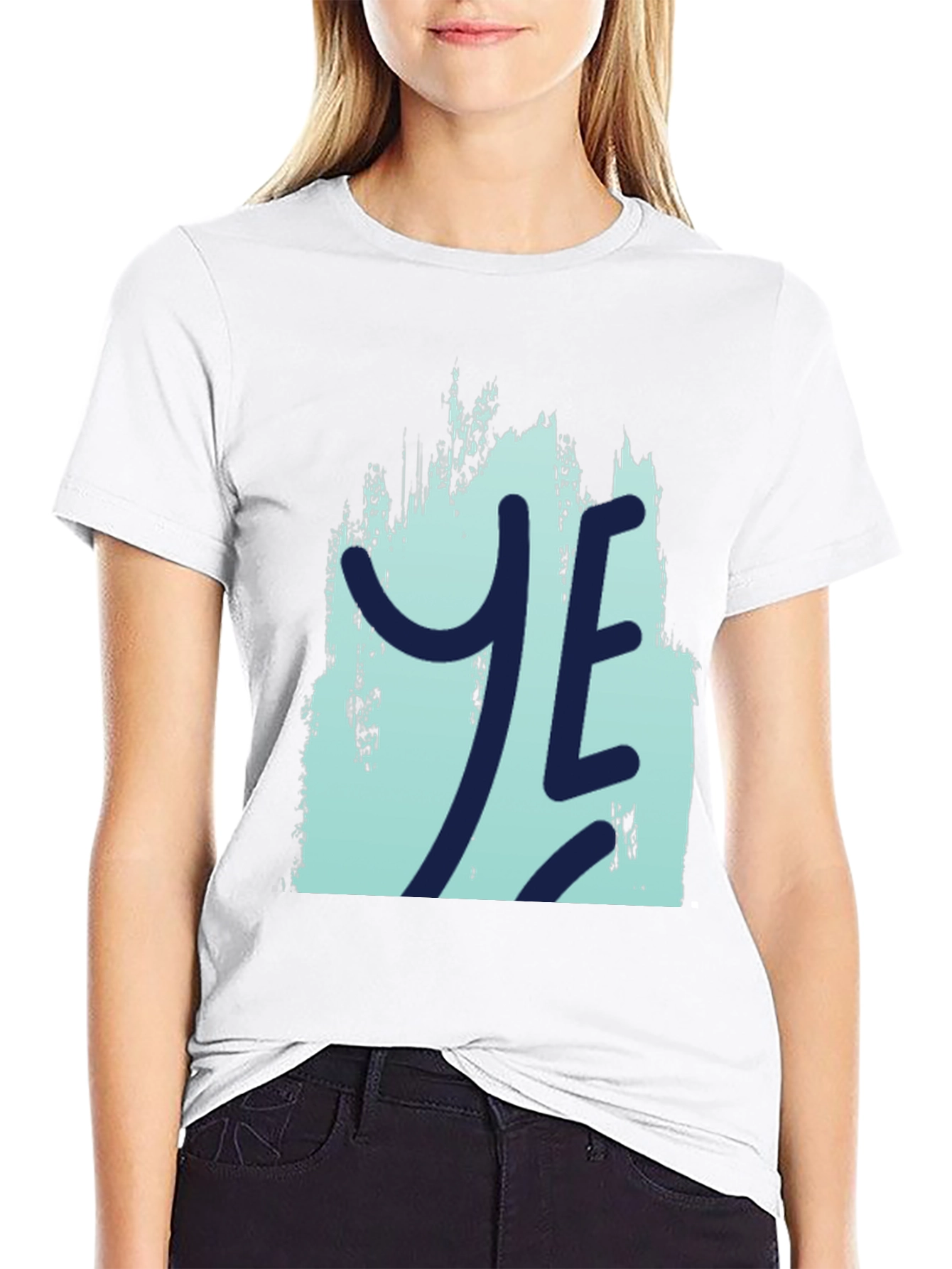 YE Graphic Print Mens Black T-Shirt