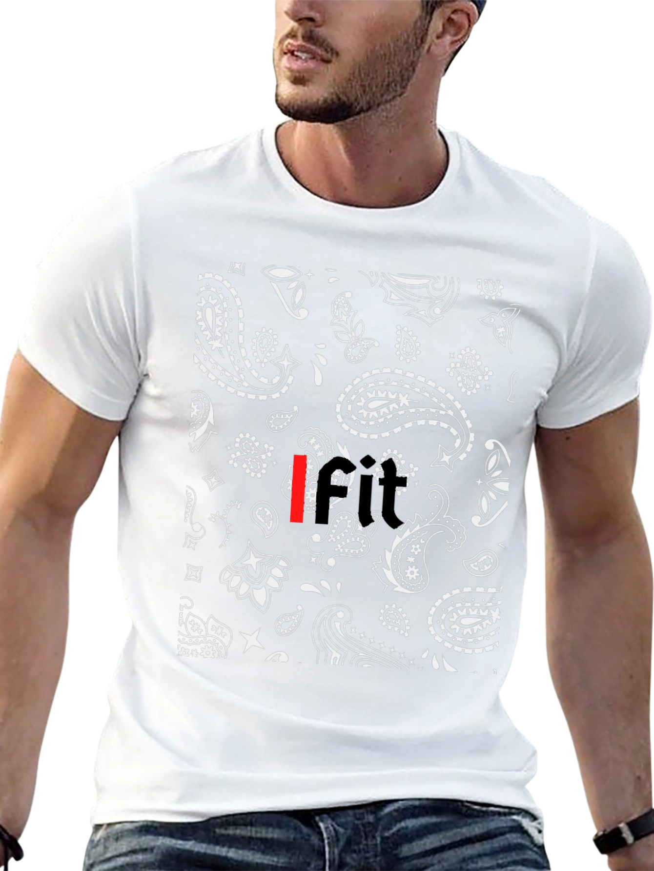 Black Bandana Paisley Print Mens T-Shirt