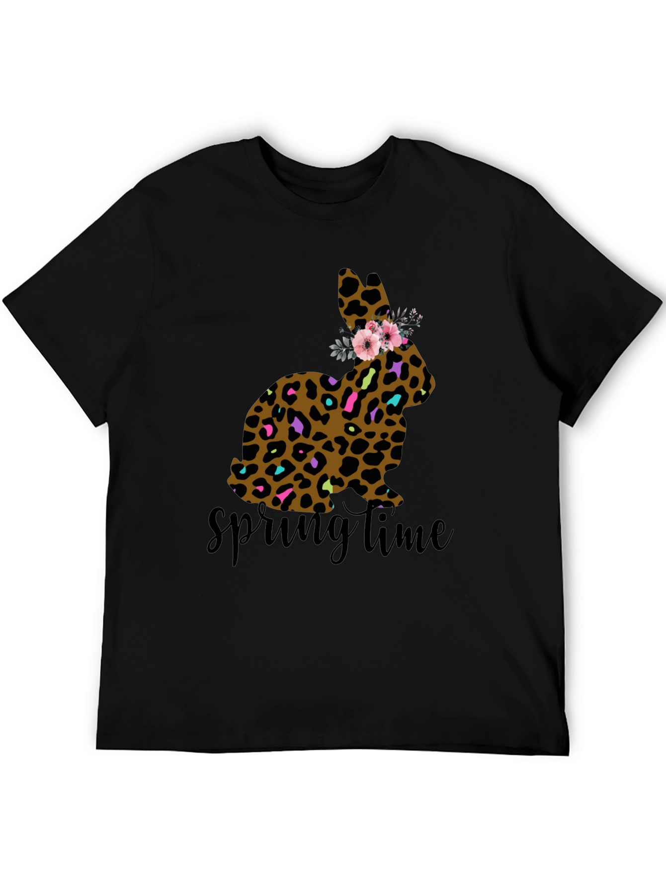 Leopard Print Easter Bunny Springtime T-Shirt