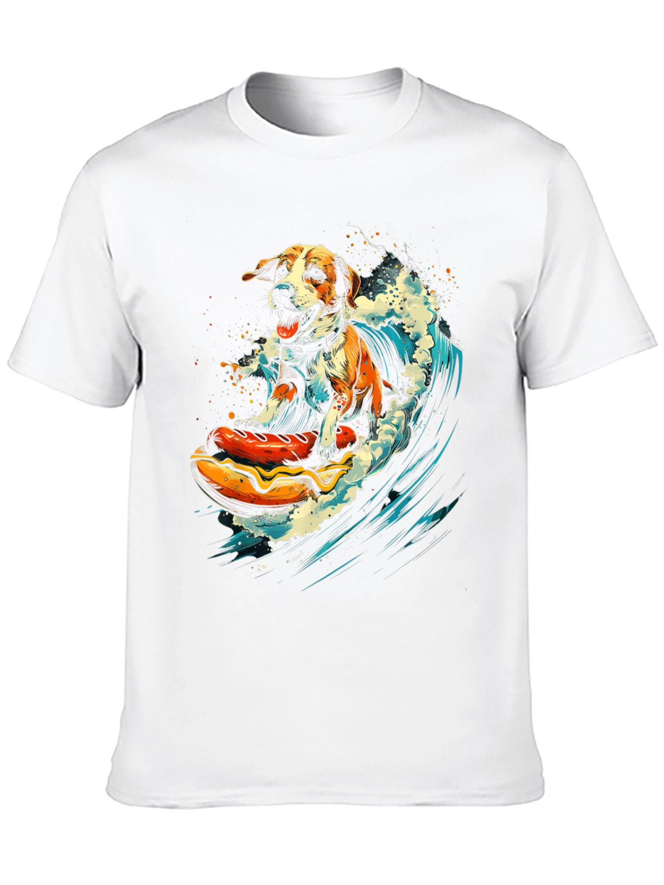 Dog Surfing Hotdog T-Shirt
