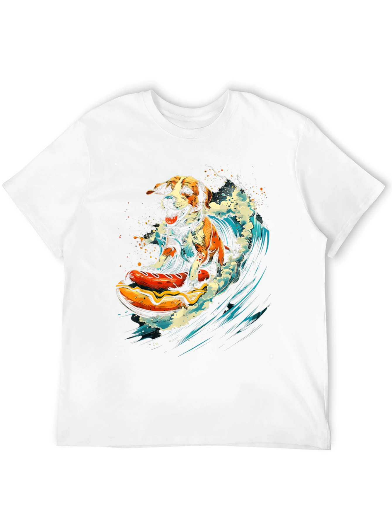 Dog Surfing Hotdog T-Shirt