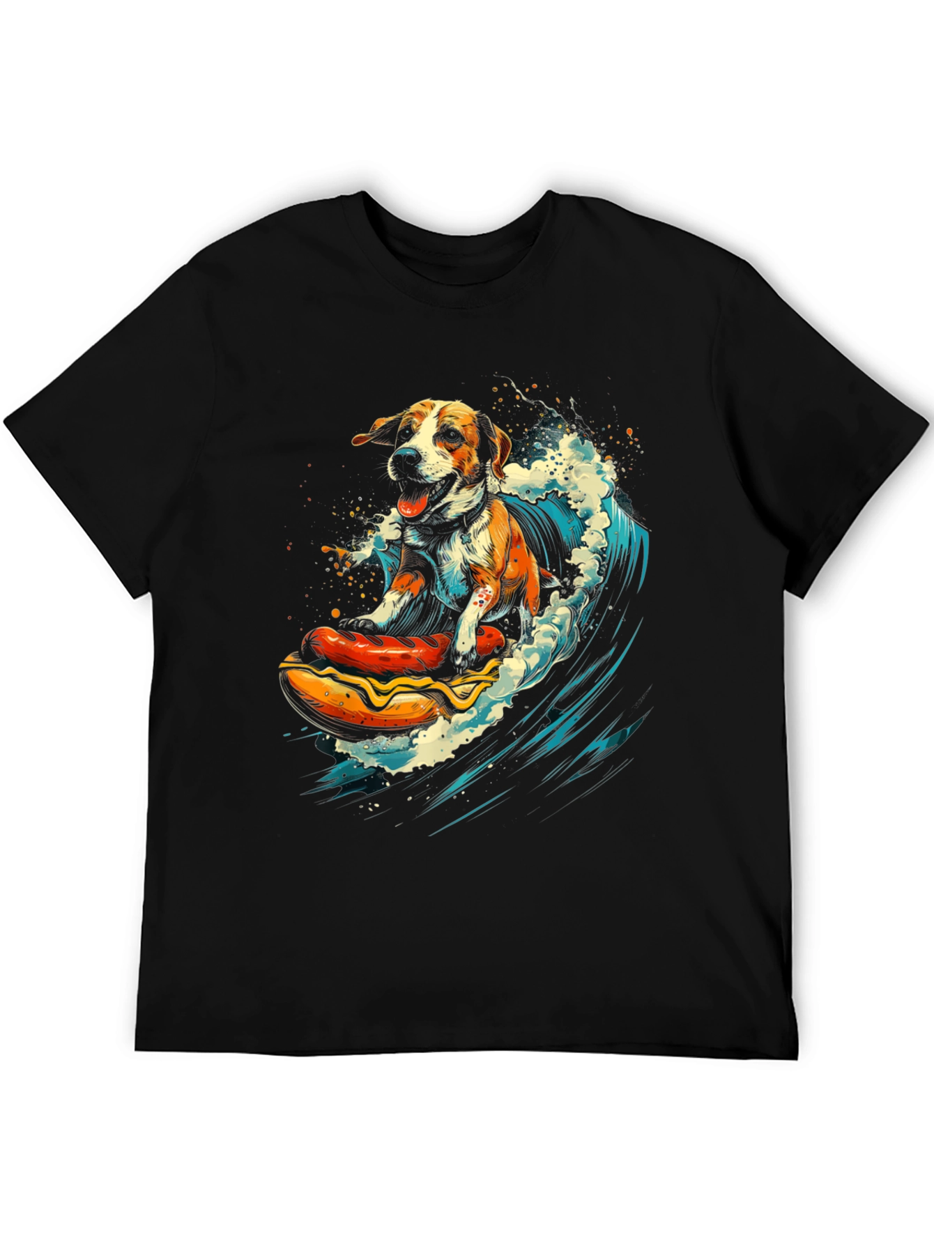 Dog Surfing Hotdog T-Shirt