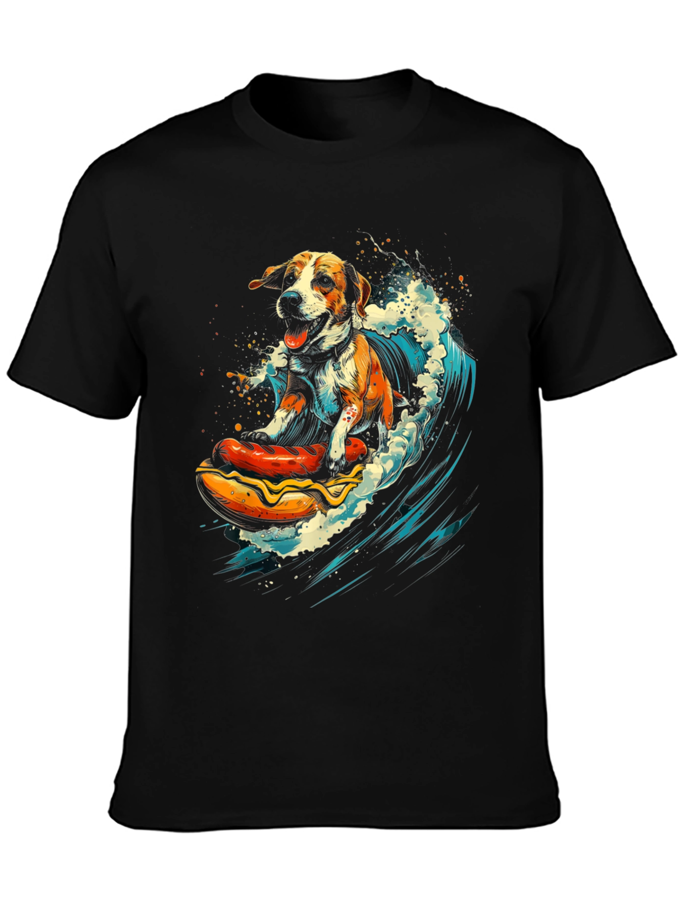 Dog Surfing Hotdog T-Shirt