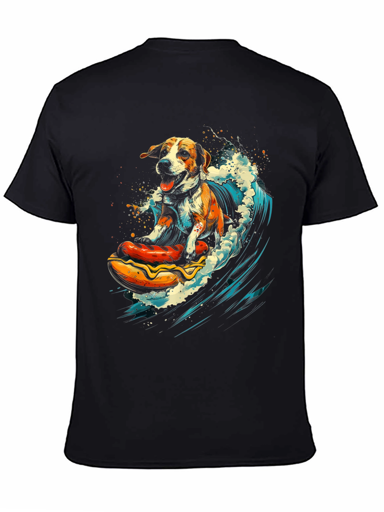 Dog Surfing Hotdog T-Shirt