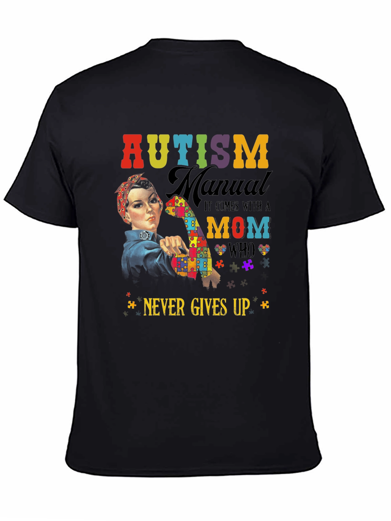 Autism Mom Strong Graphic T-Shirt