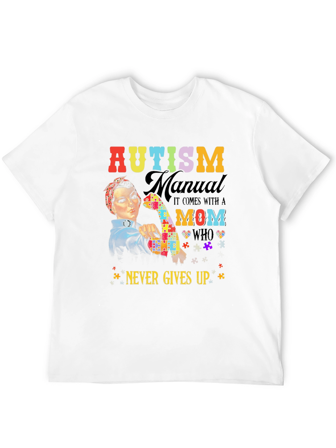 Autism Mom Strong Graphic T-Shirt