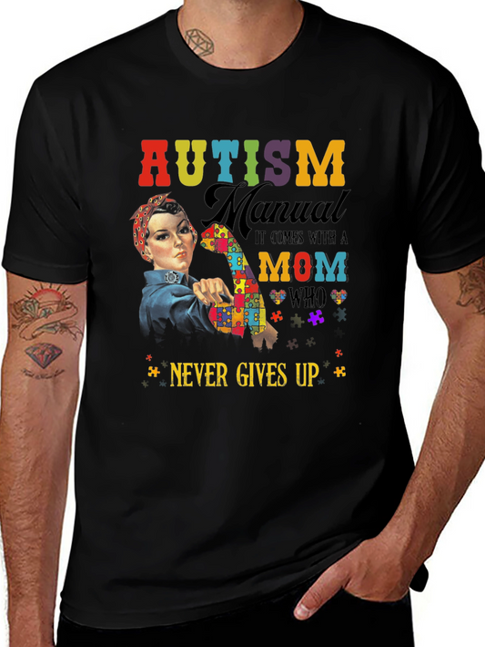 Autism Mom Strong Graphic T-Shirt