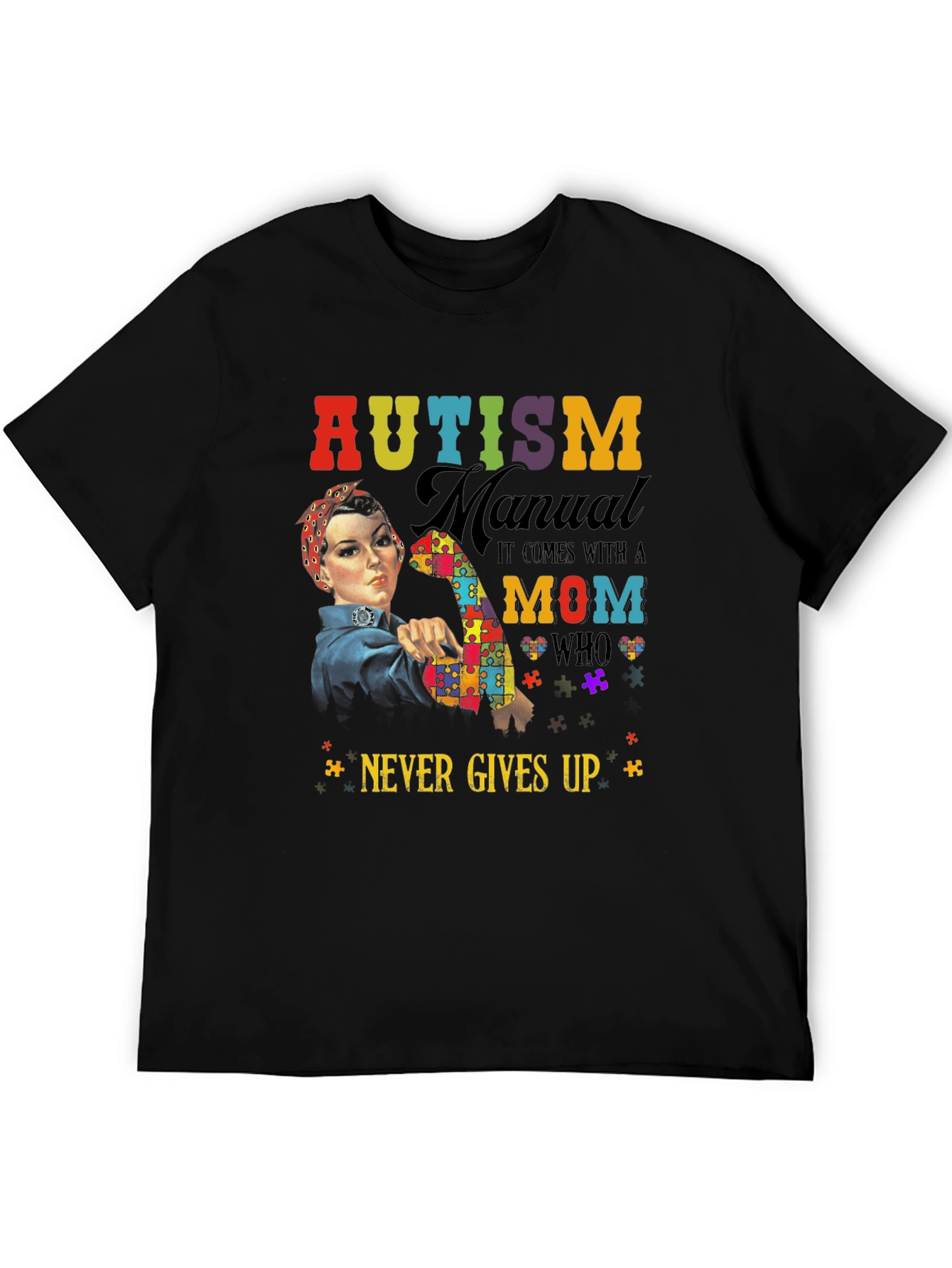 Autism Mom Strong Graphic T-Shirt