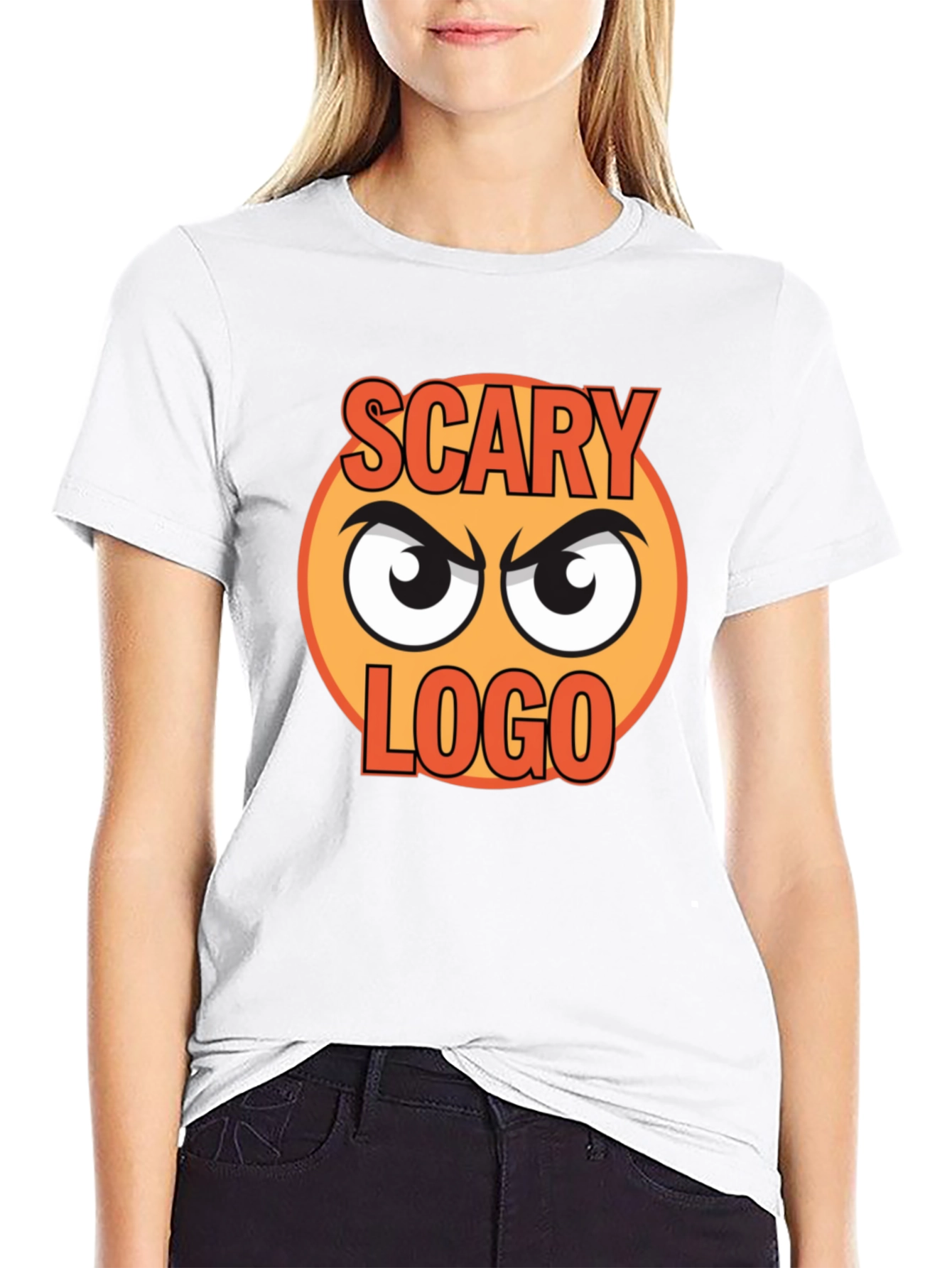 Scary Logo Graphic Print Black T-Shirt