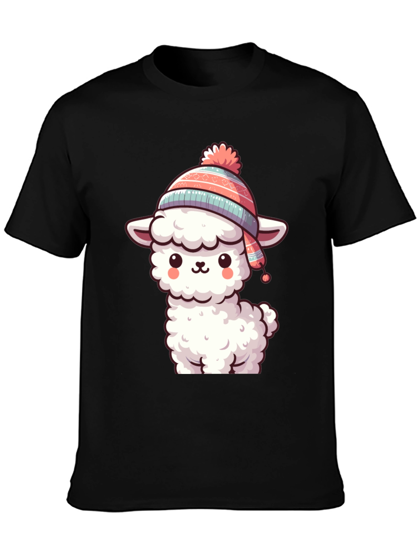 Cute Llama in Hat Graphic Tee