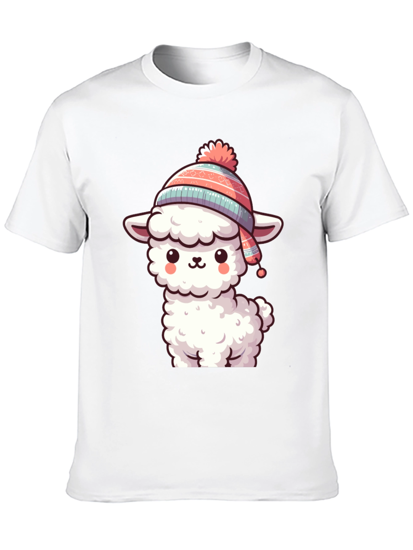Cute Llama in Hat Graphic Tee