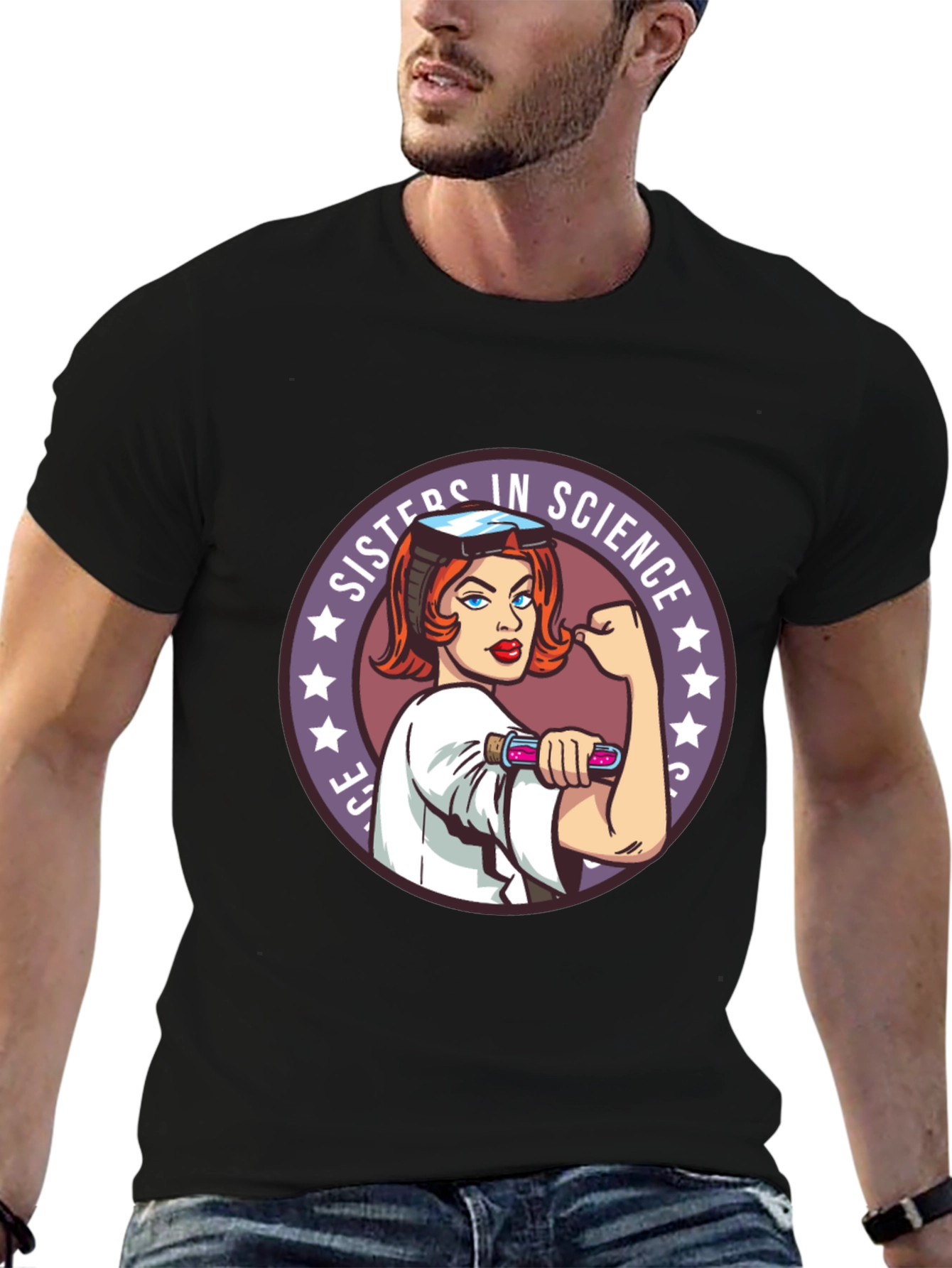 Sisters in Science Graphic T-Shirt - Empowering Women