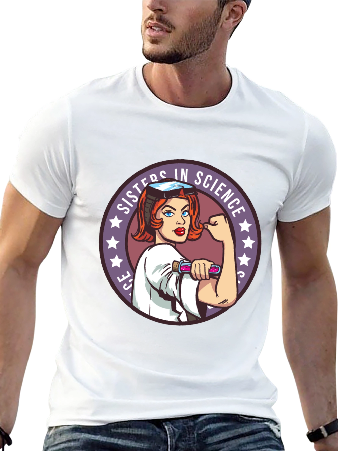 Sisters in Science Graphic T-Shirt - Empowering Women