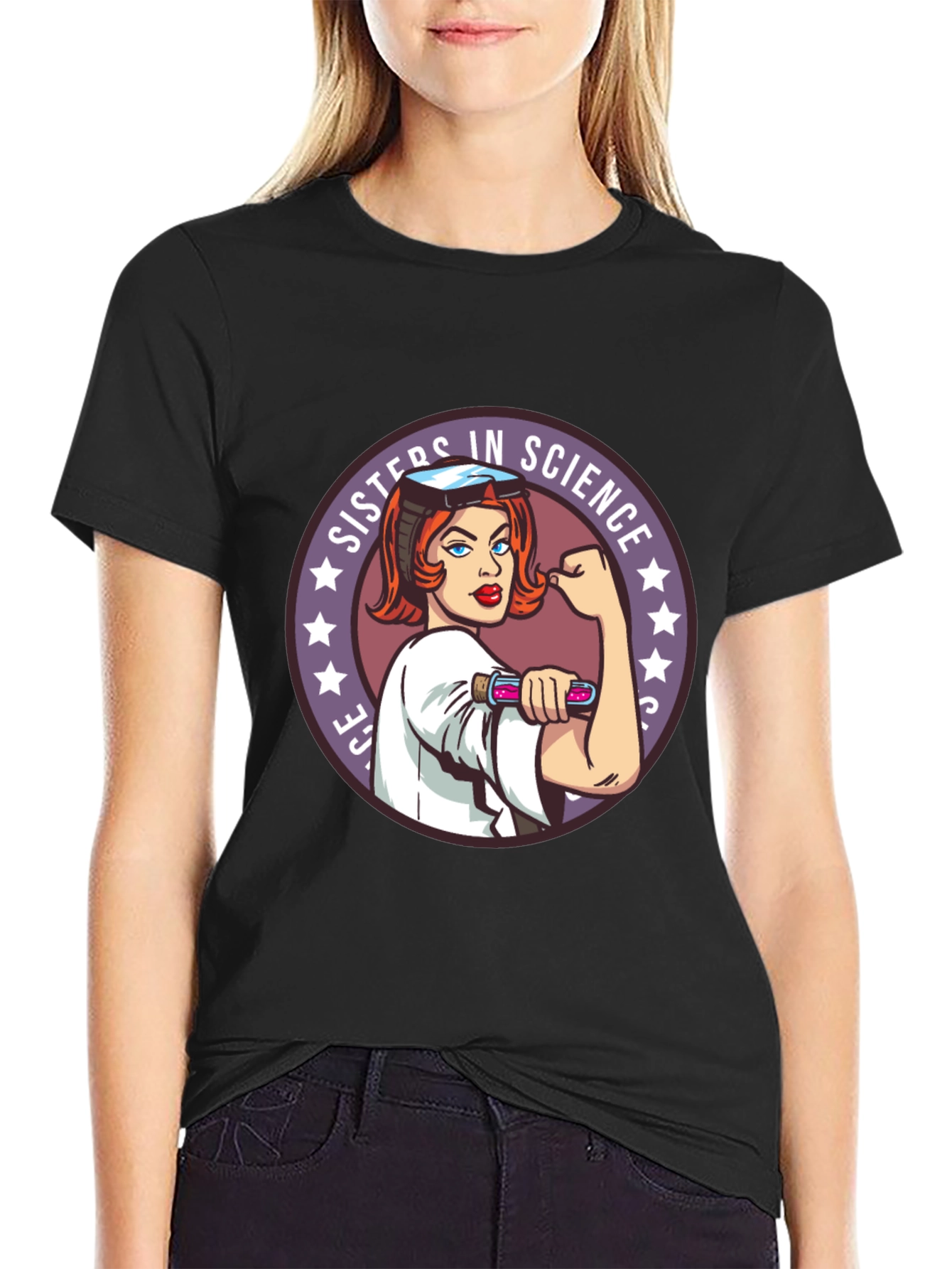 Sisters in Science Graphic T-Shirt - Empowering Women