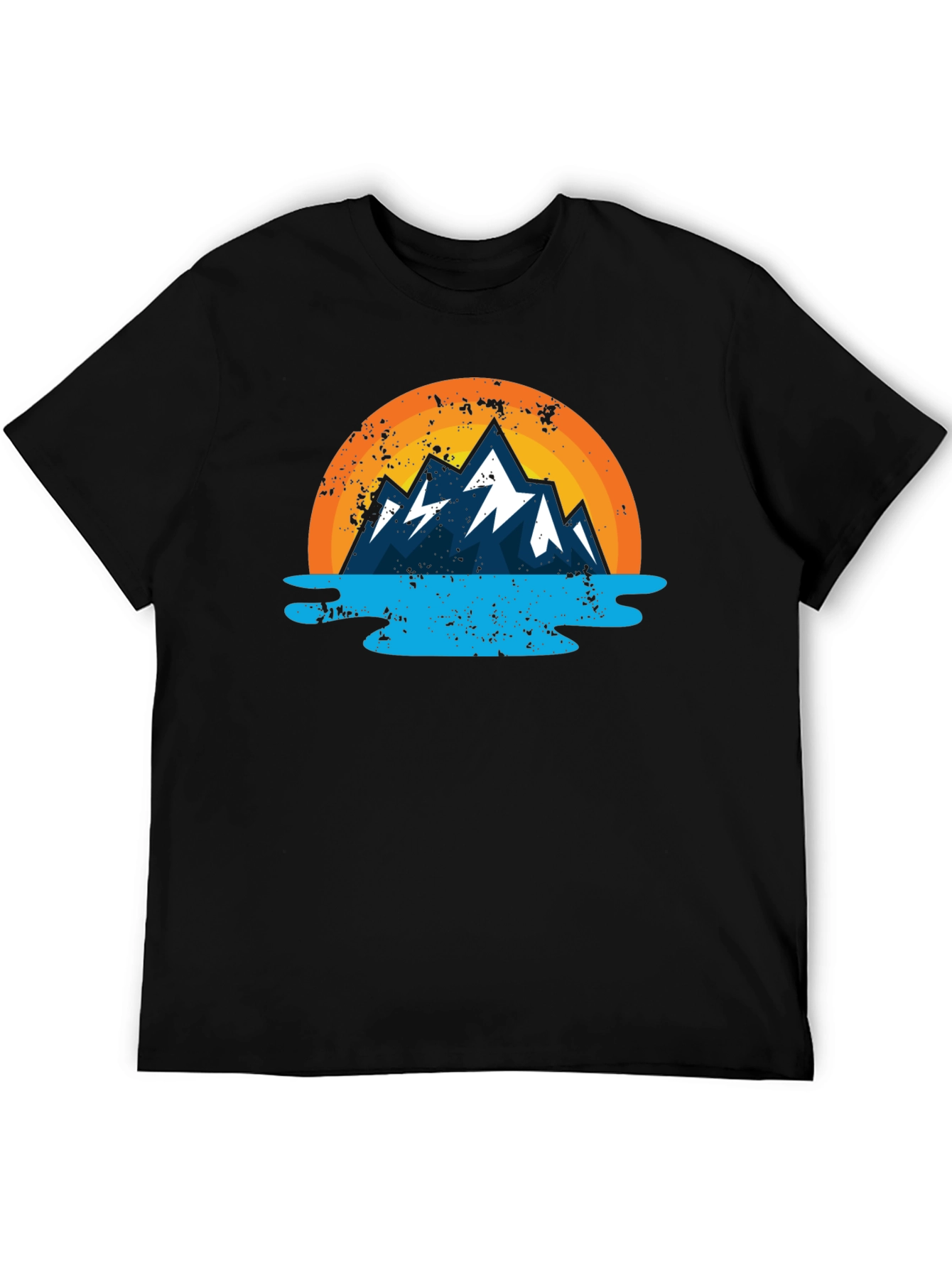 Mountain Graphic Black Tee - Nature Inspired Design
