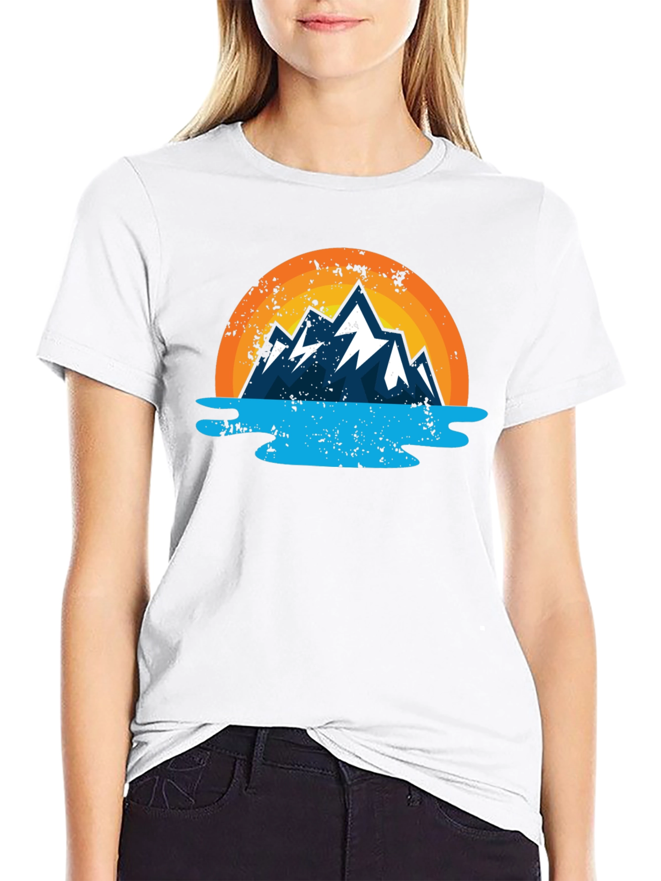Mountain Graphic Black Tee - Nature Inspired Design