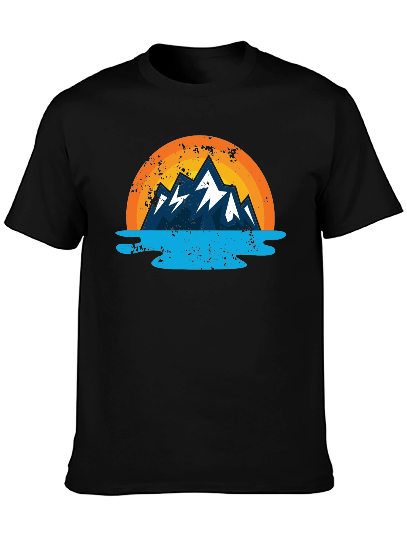 Mountain Graphic Black Tee - Nature Inspired Design