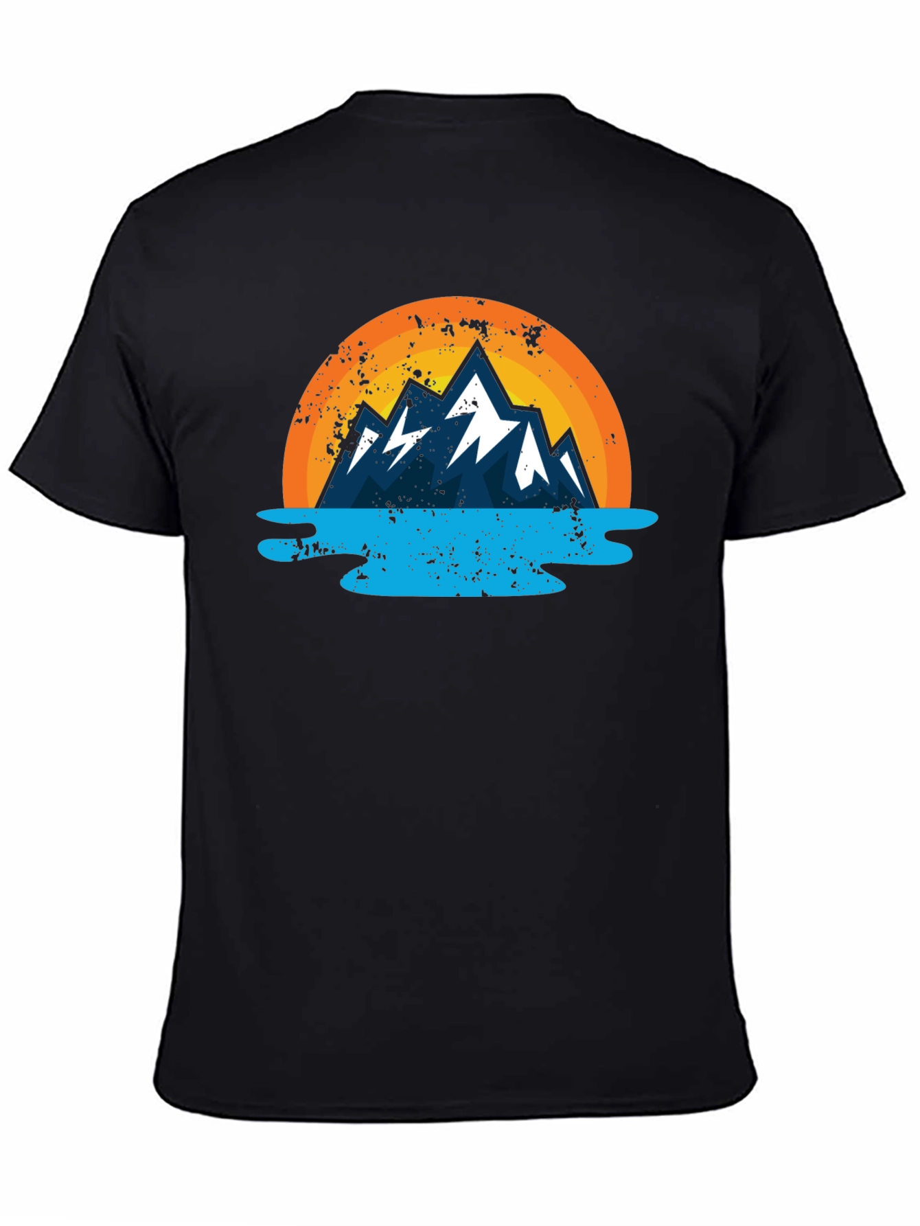 Mountain Graphic Black Tee - Nature Inspired Design