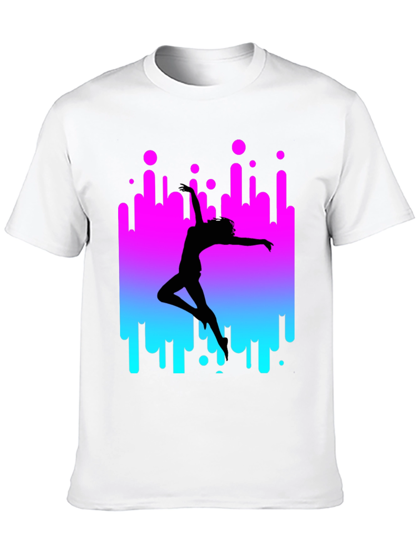 Dancer Silhouette Graphic Tee - Retro Style Black T-Shirt