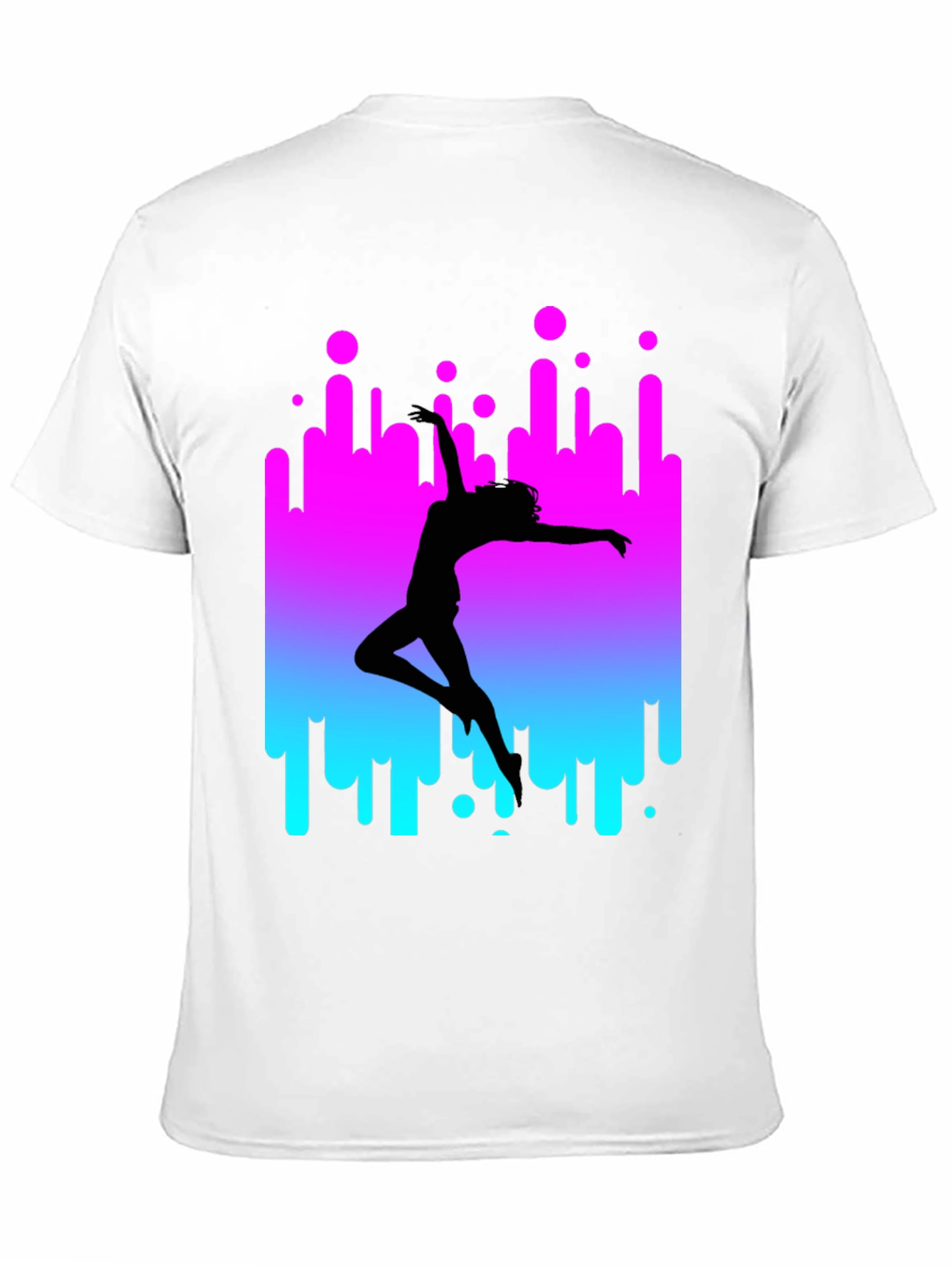 Dancer Silhouette Graphic Tee - Retro Style Black T-Shirt