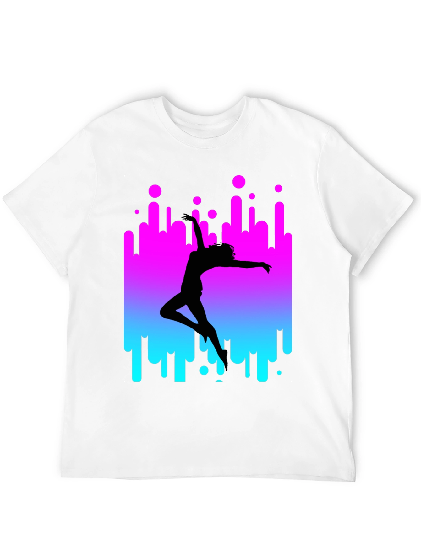 Dancer Silhouette Graphic Tee - Retro Style Black T-Shirt