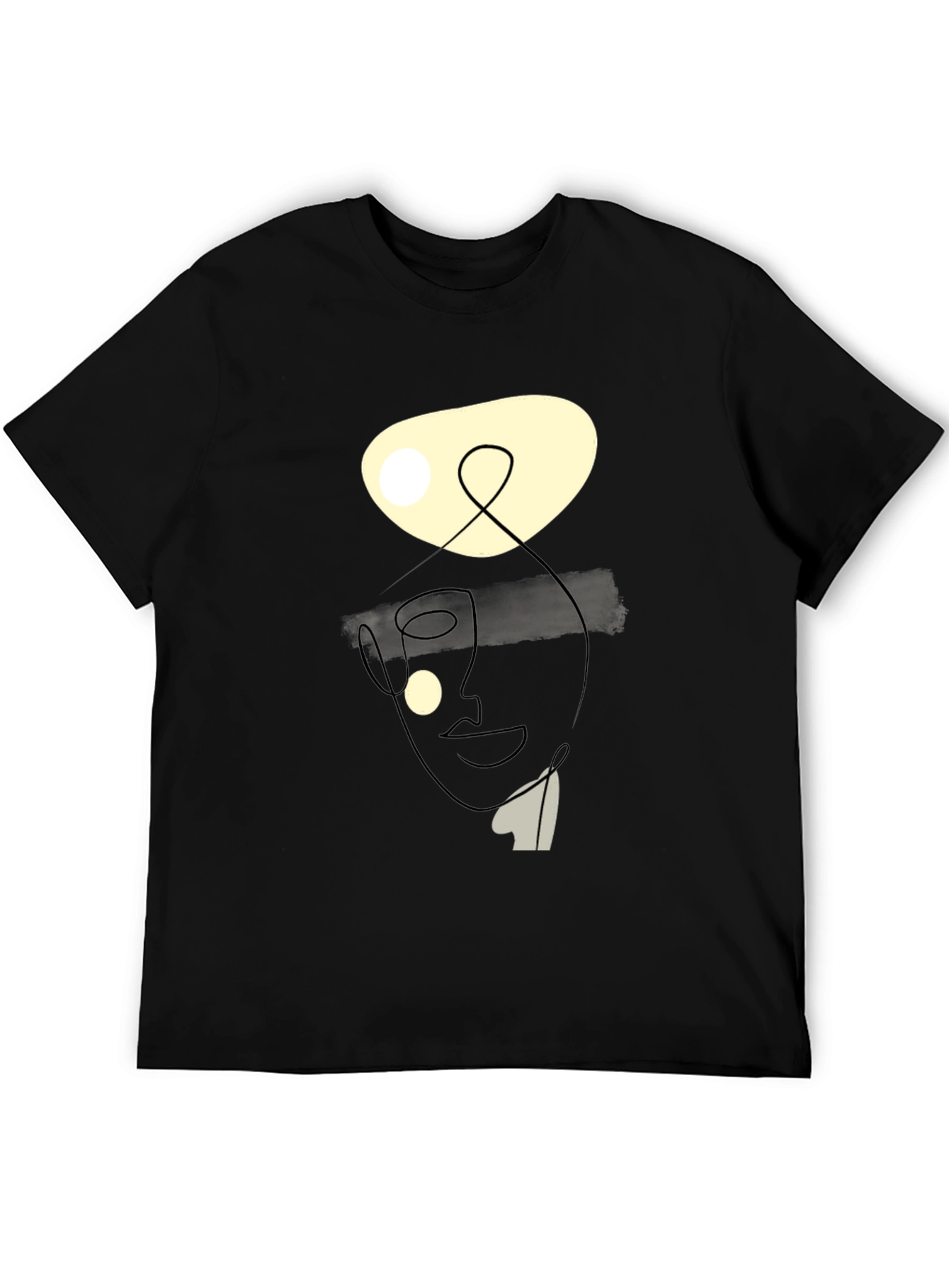 Abstract Face Graphic Tee - Modern Art Shirt