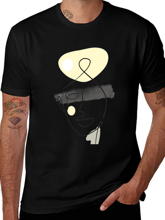 Abstract Face Graphic Tee - Modern Art Shirt