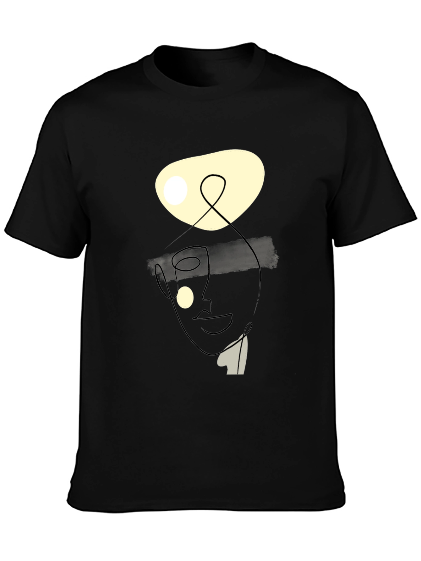 Abstract Face Graphic Tee - Modern Art Shirt