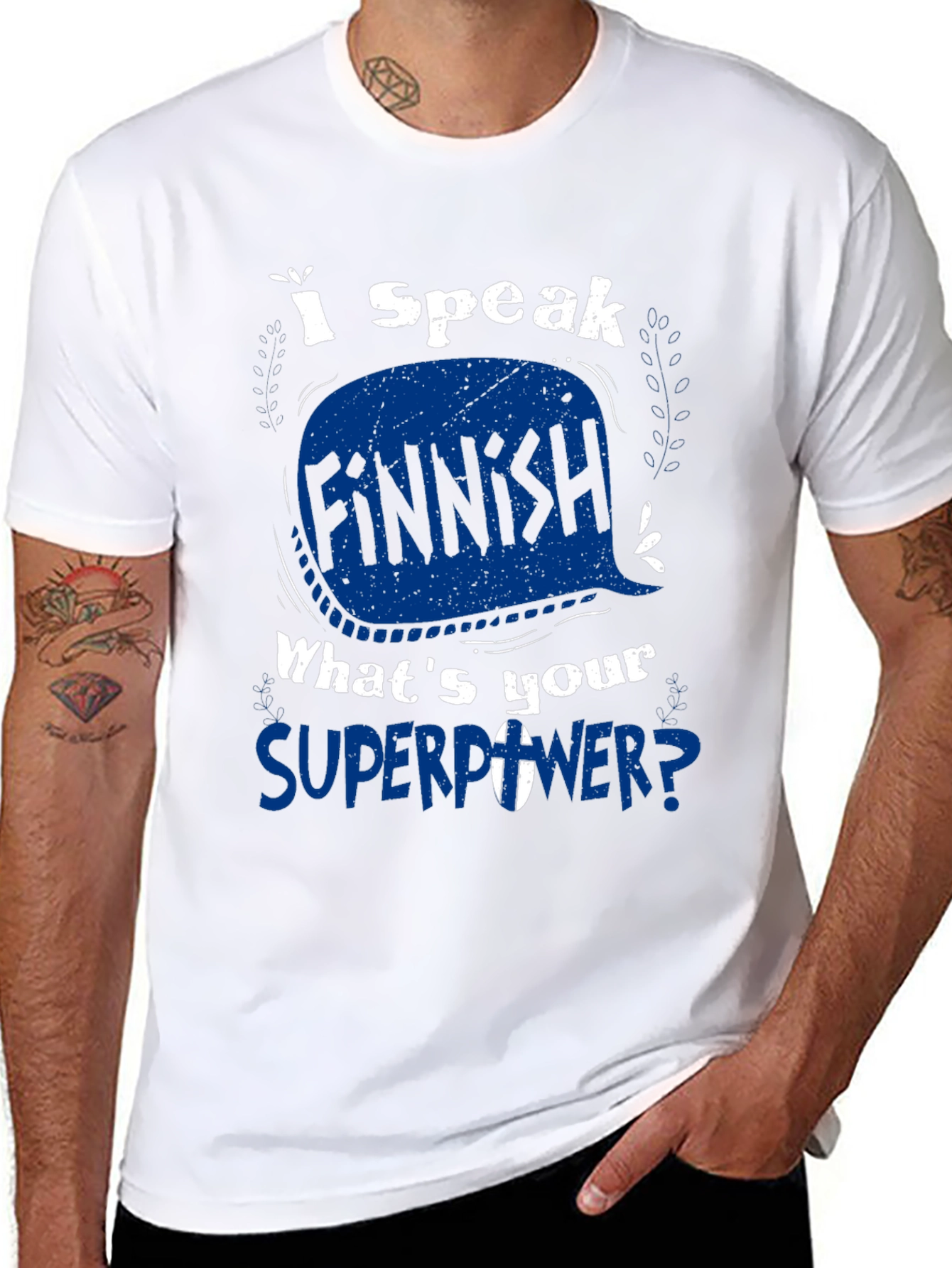 I Speak Finnish Superpower Graphic Tee