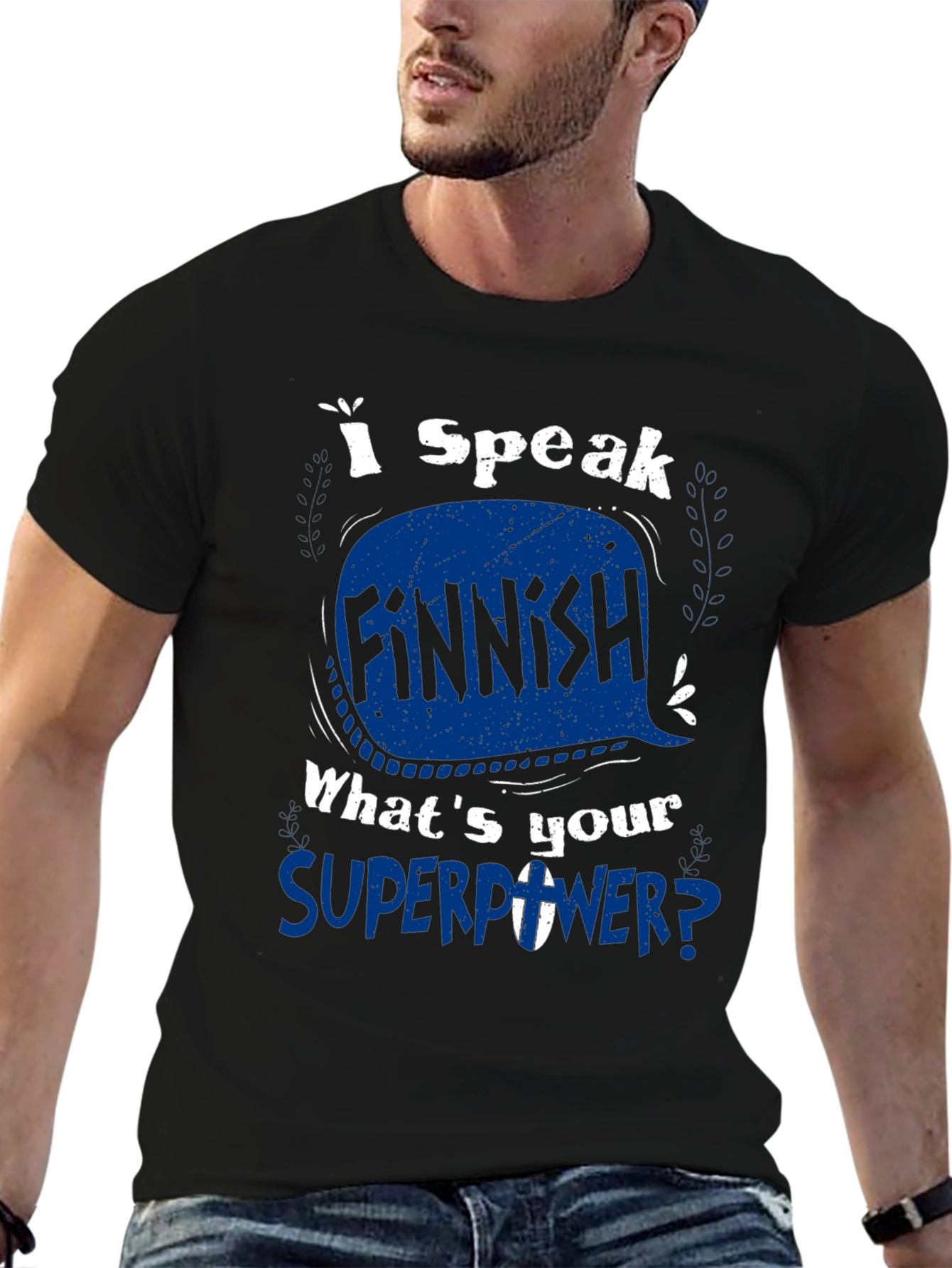 I Speak Finnish Superpower Graphic Tee