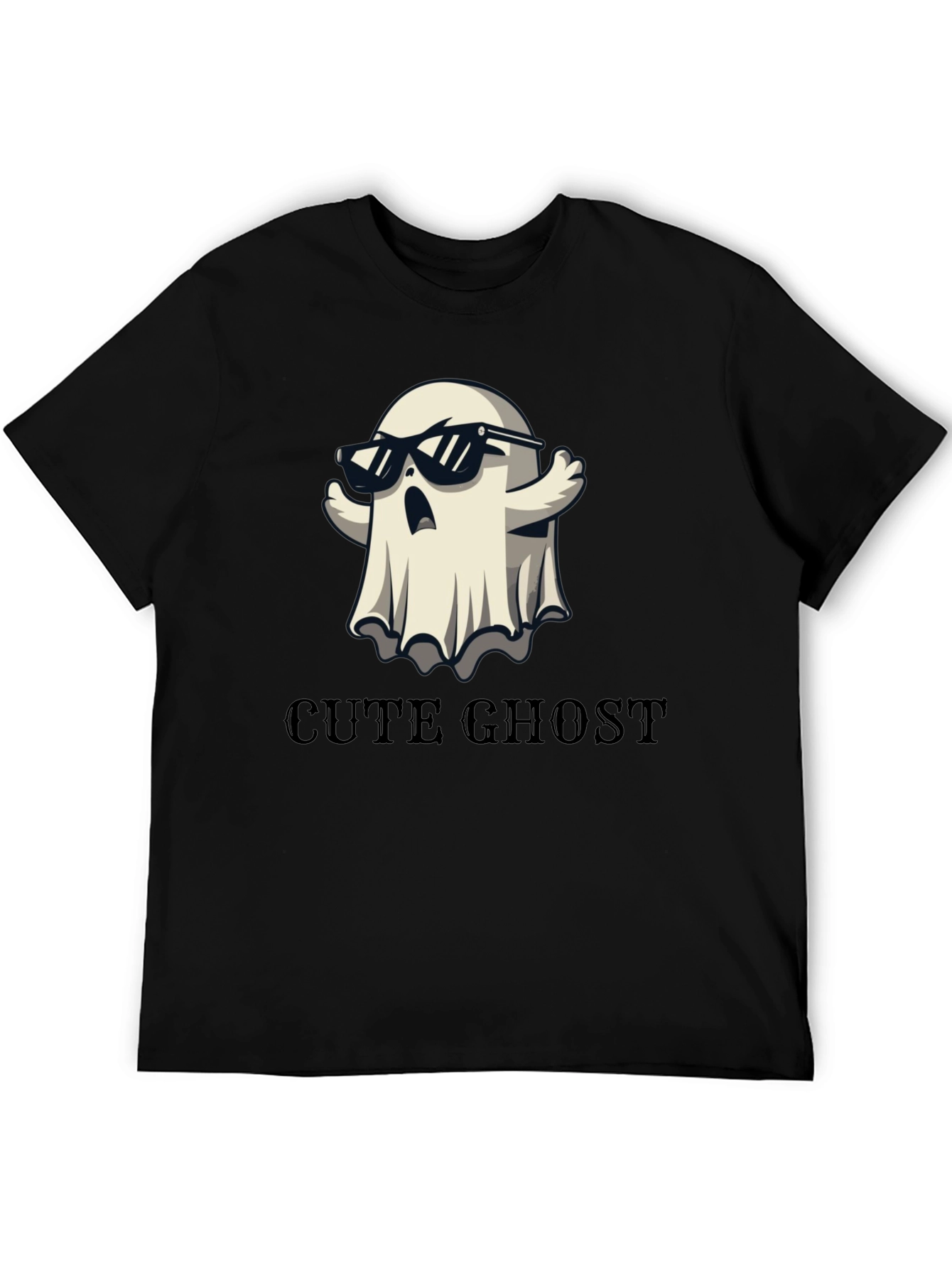 Cool Ghost Graphic Tee - Unisex Black T-Shirt