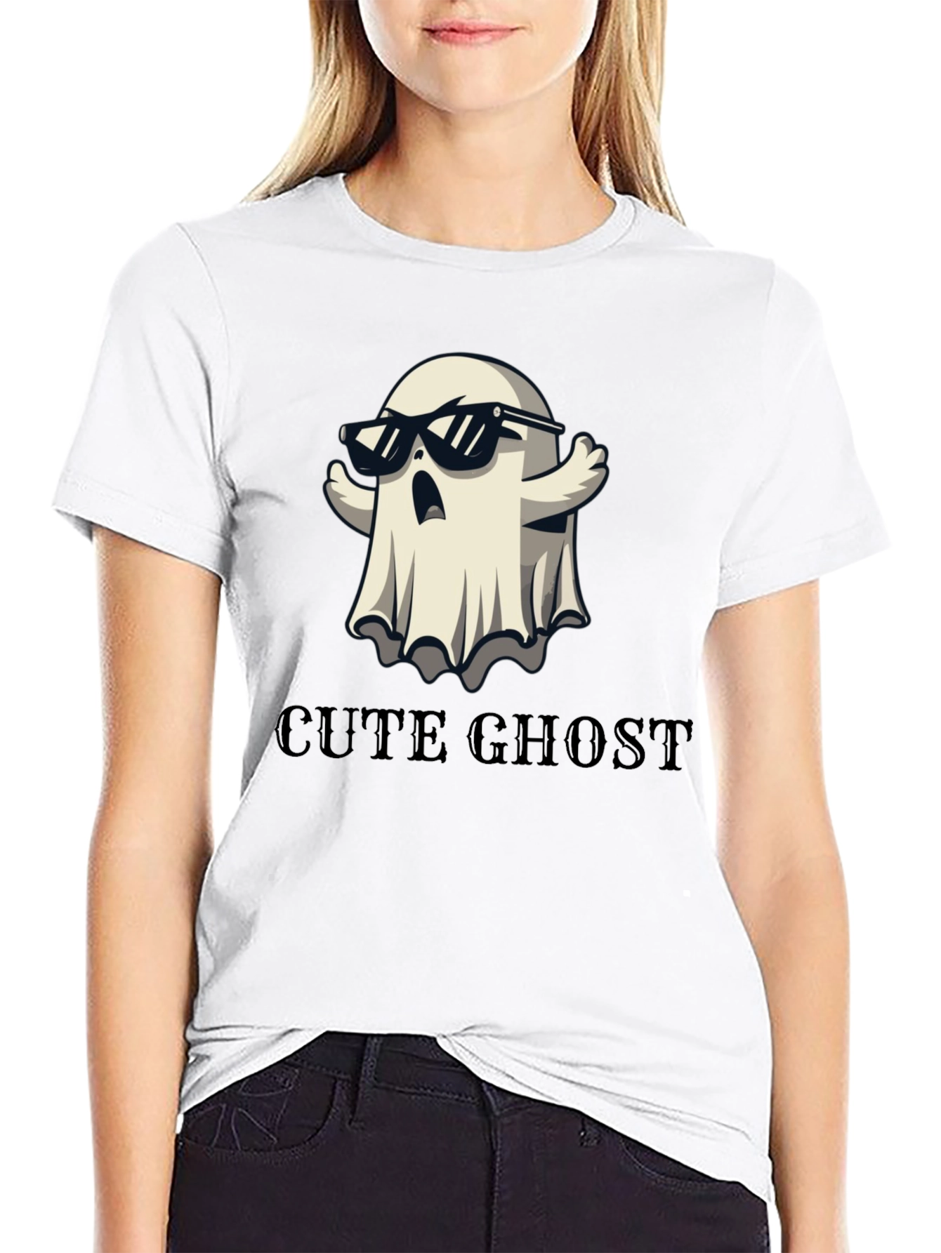 Cool Ghost Graphic Tee - Unisex Black T-Shirt