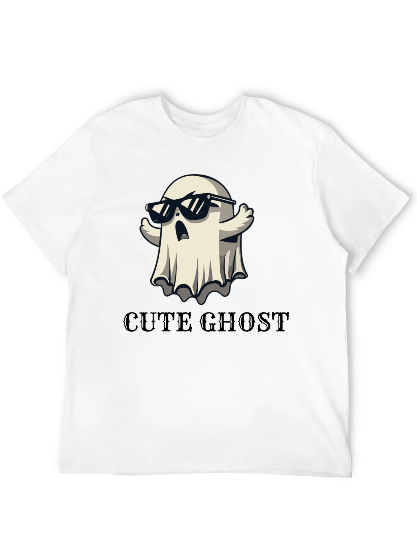Cool Ghost Graphic Tee - Unisex Black T-Shirt