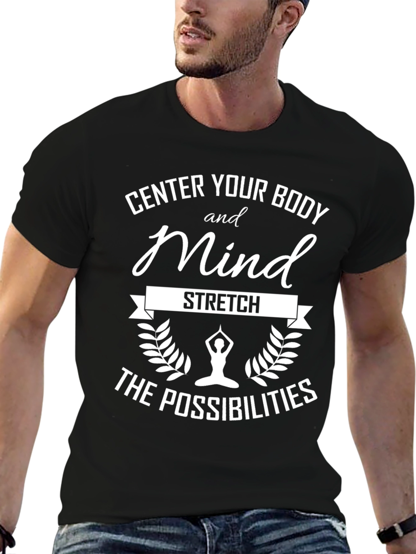 Center Body and Mind Stretch T-Shirt
