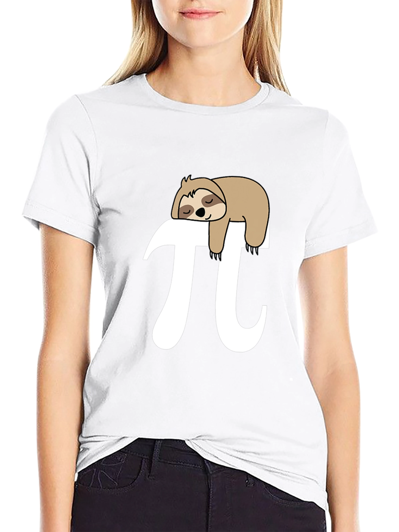 Sloth Nap Pi Funny T-Shirt - Black