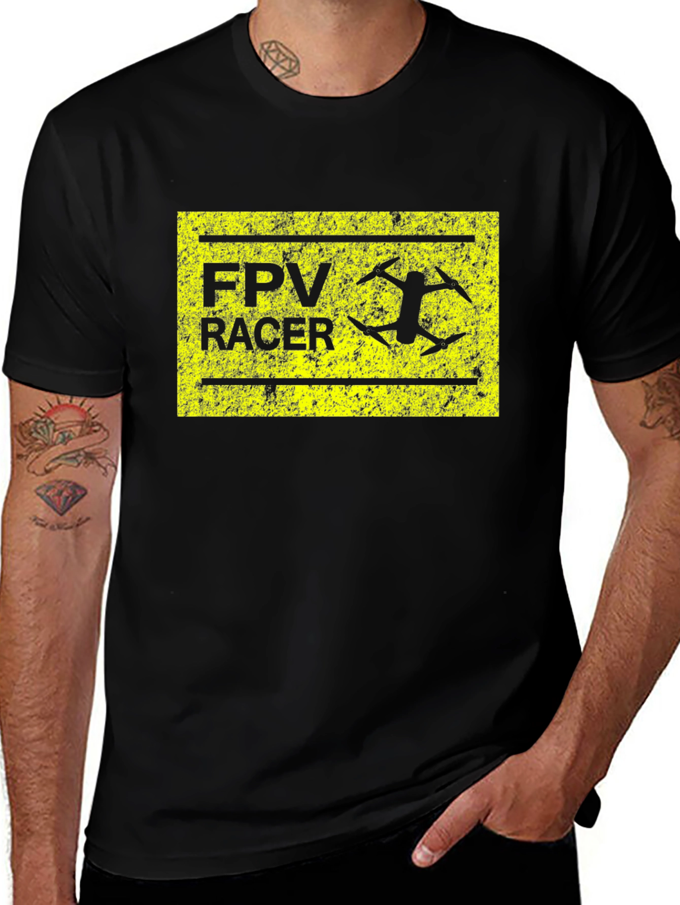 FPV Racer Black T-Shirt - Drone Racing
