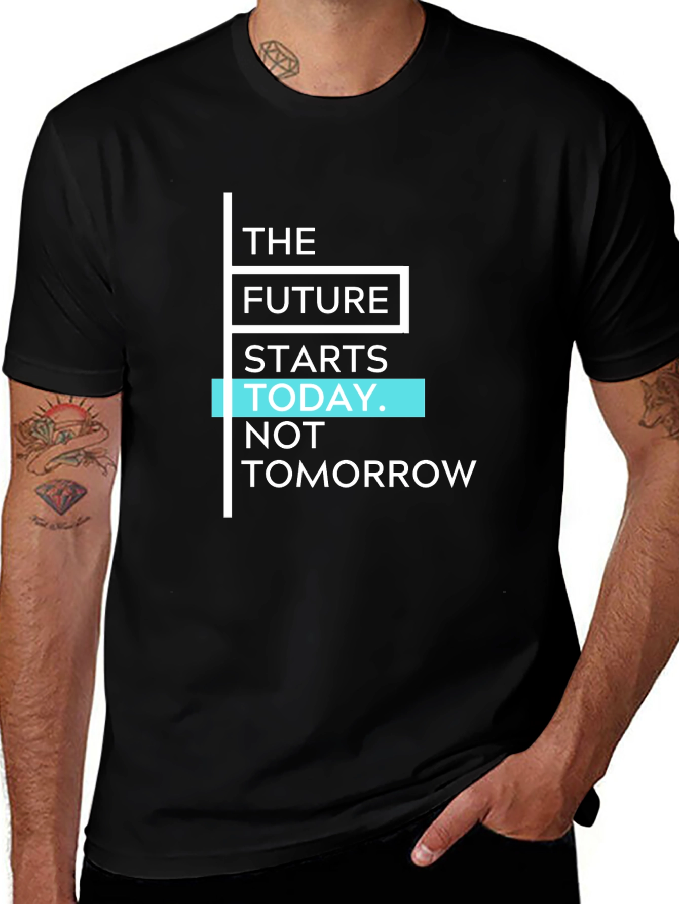 Inspirational Future Starts Today Black T-Shirt