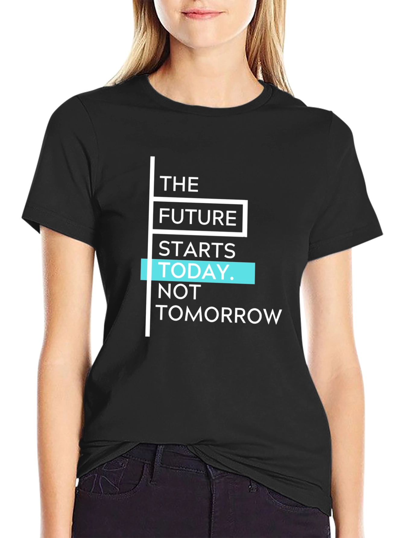 Inspirational Future Starts Today Black T-Shirt