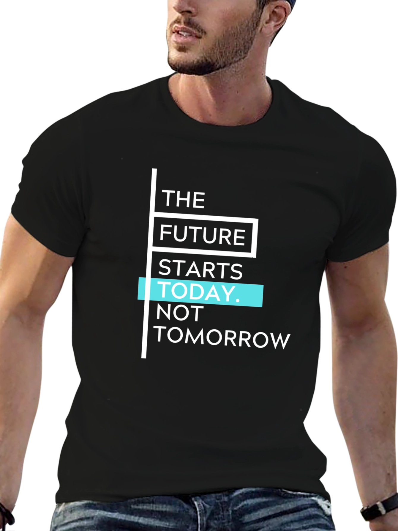 Inspirational Future Starts Today Black T-Shirt