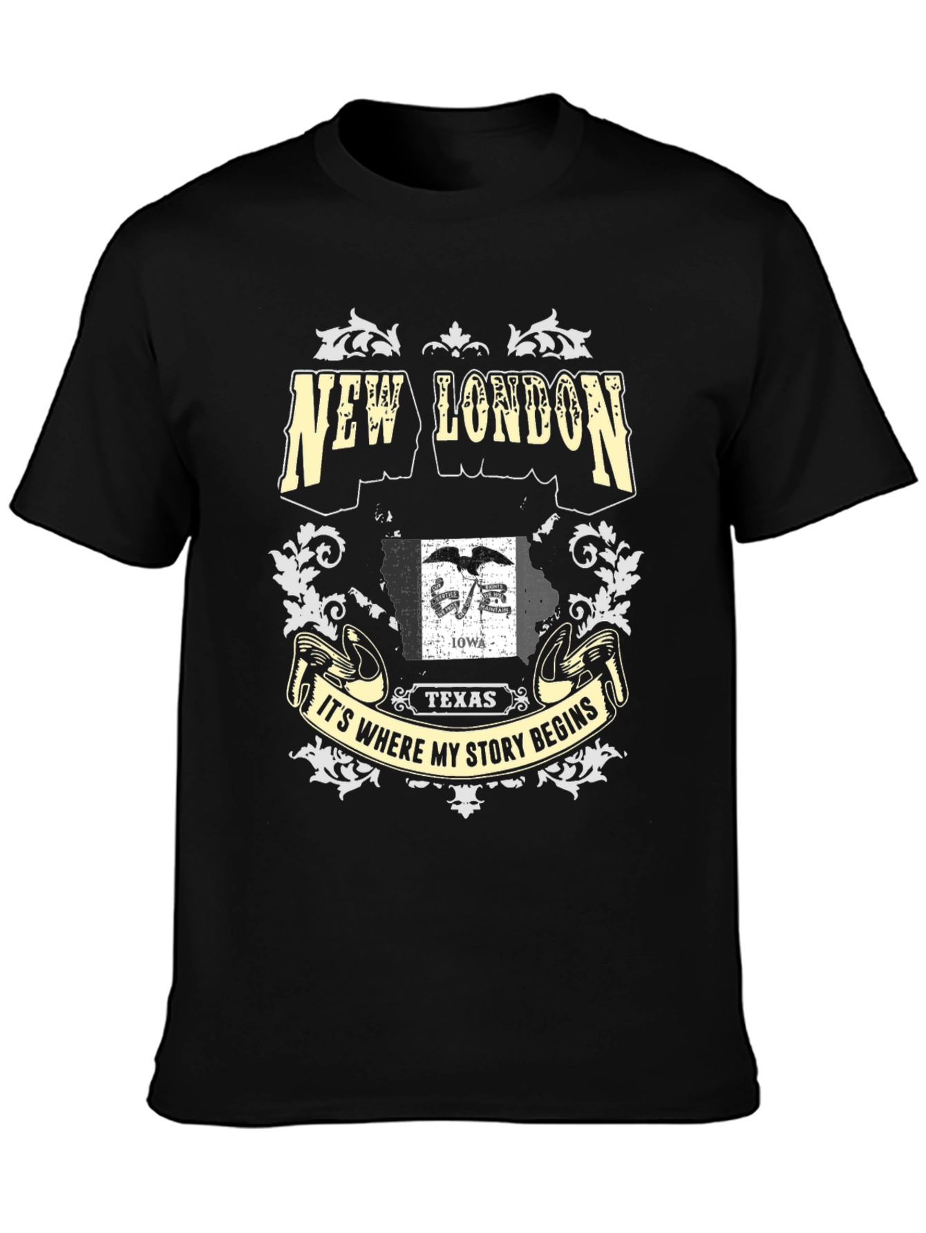 New London Iowa Texas Story Begins T-Shirt