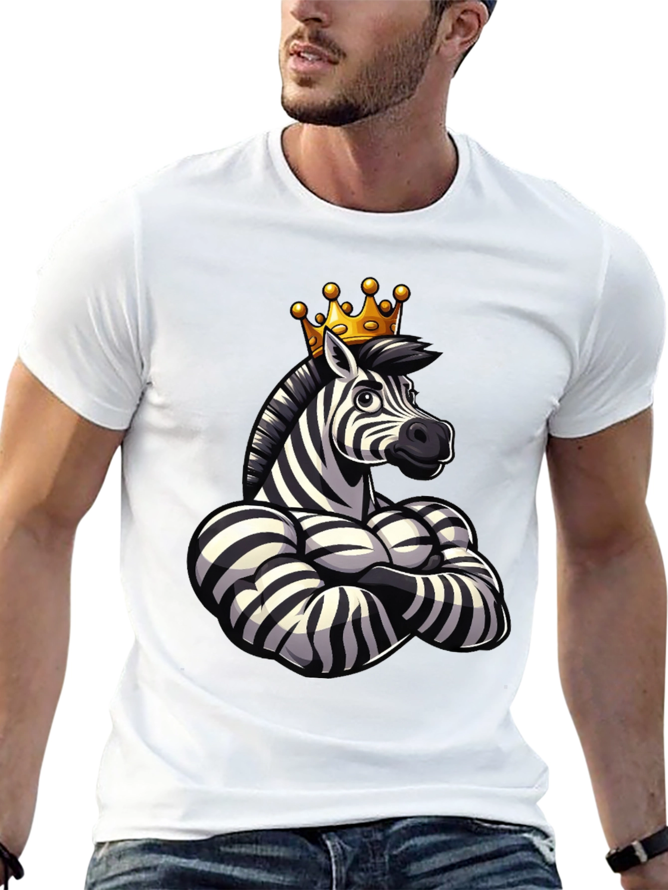 Muscle Zebra King T-Shirt