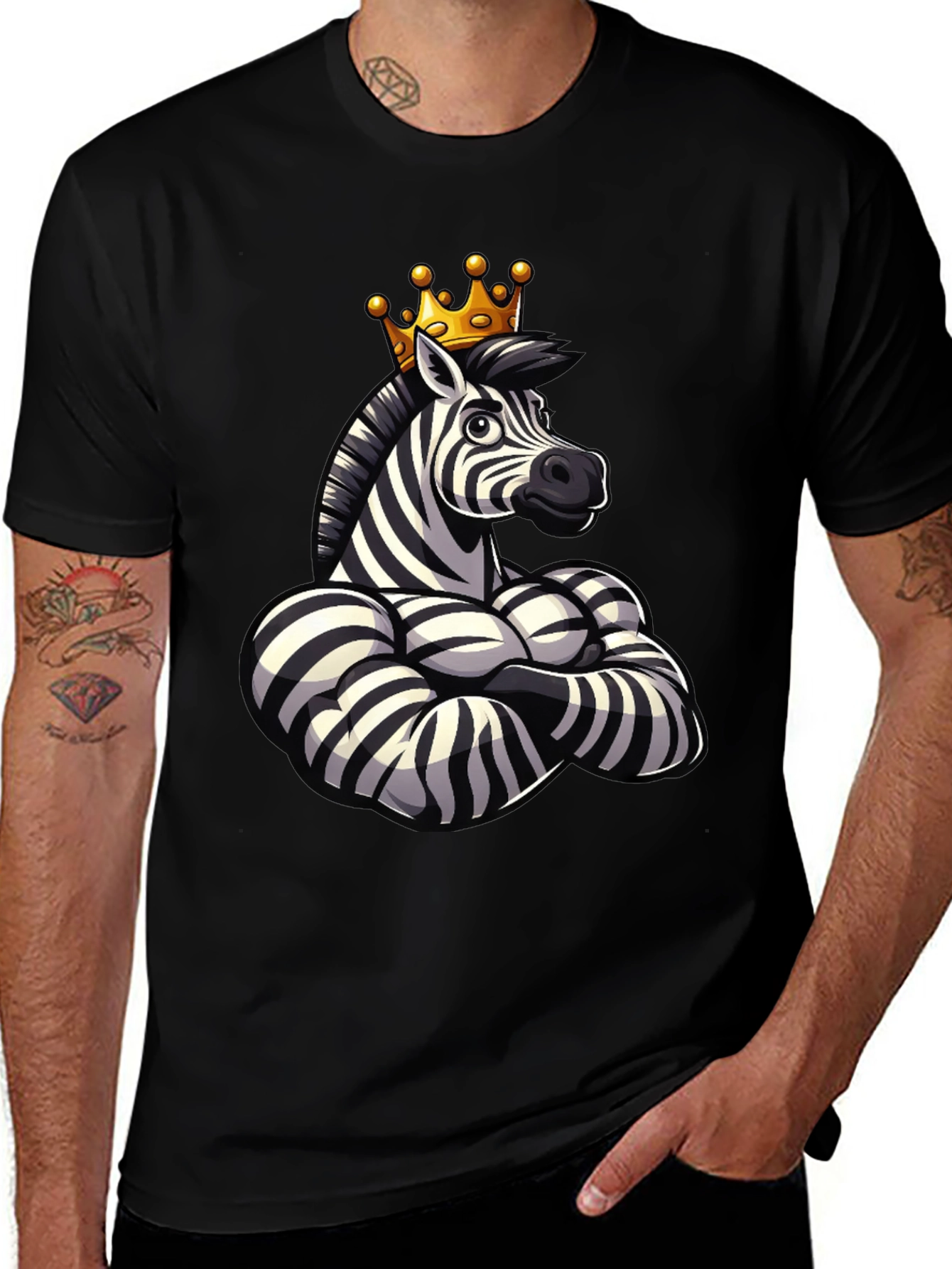 Muscle Zebra King T-Shirt