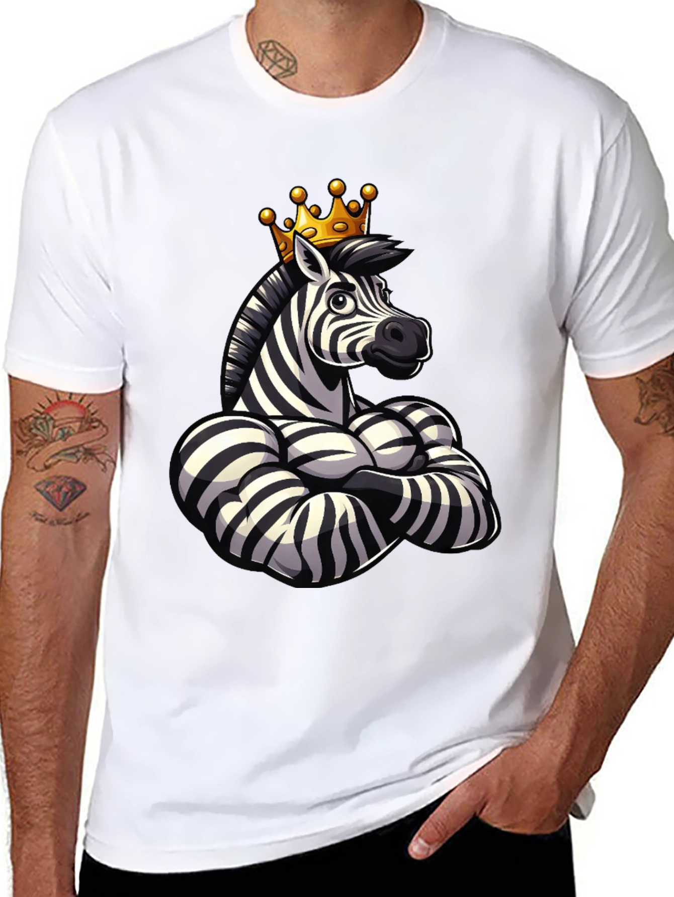 Muscle Zebra King T-Shirt