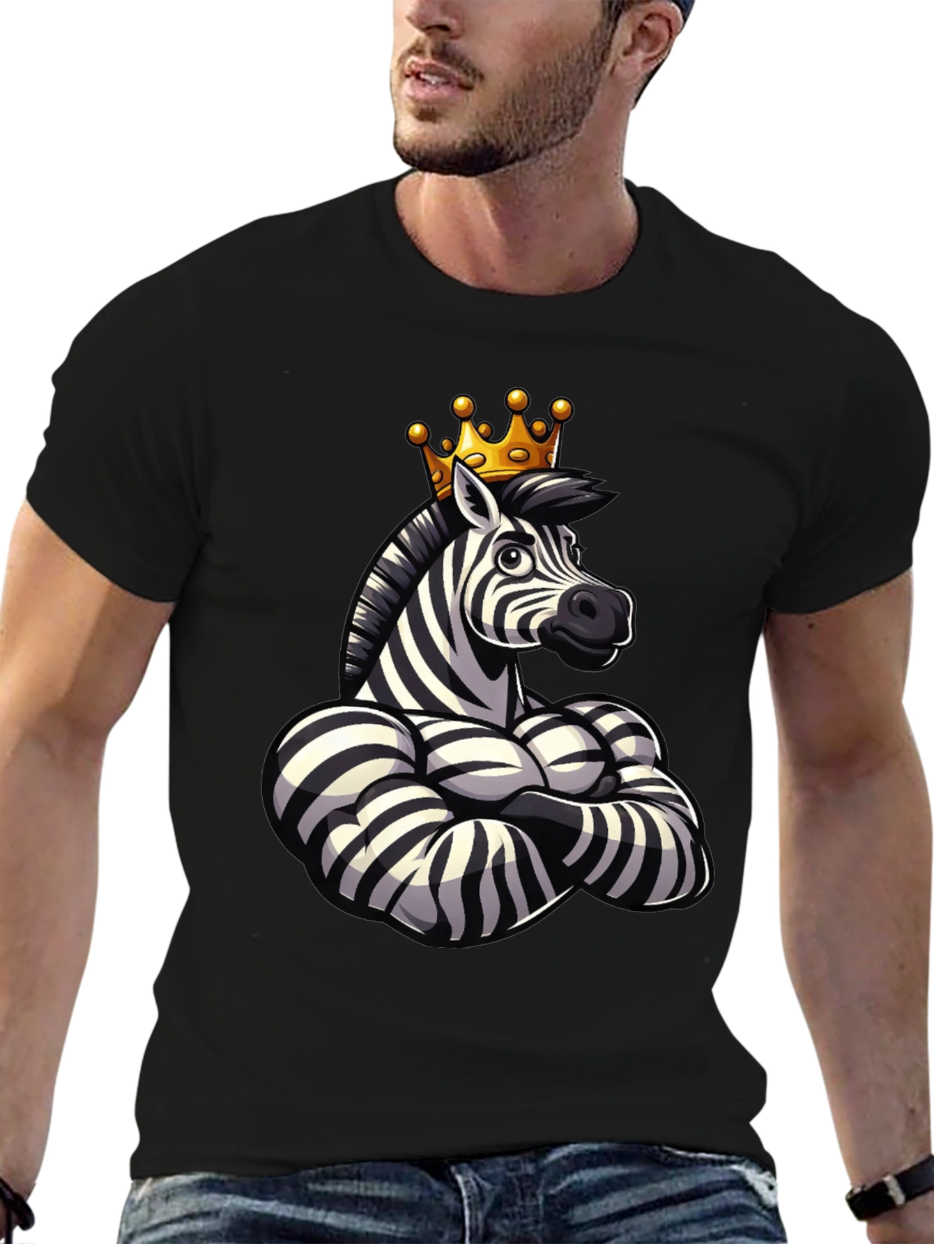 Muscle Zebra King T-Shirt