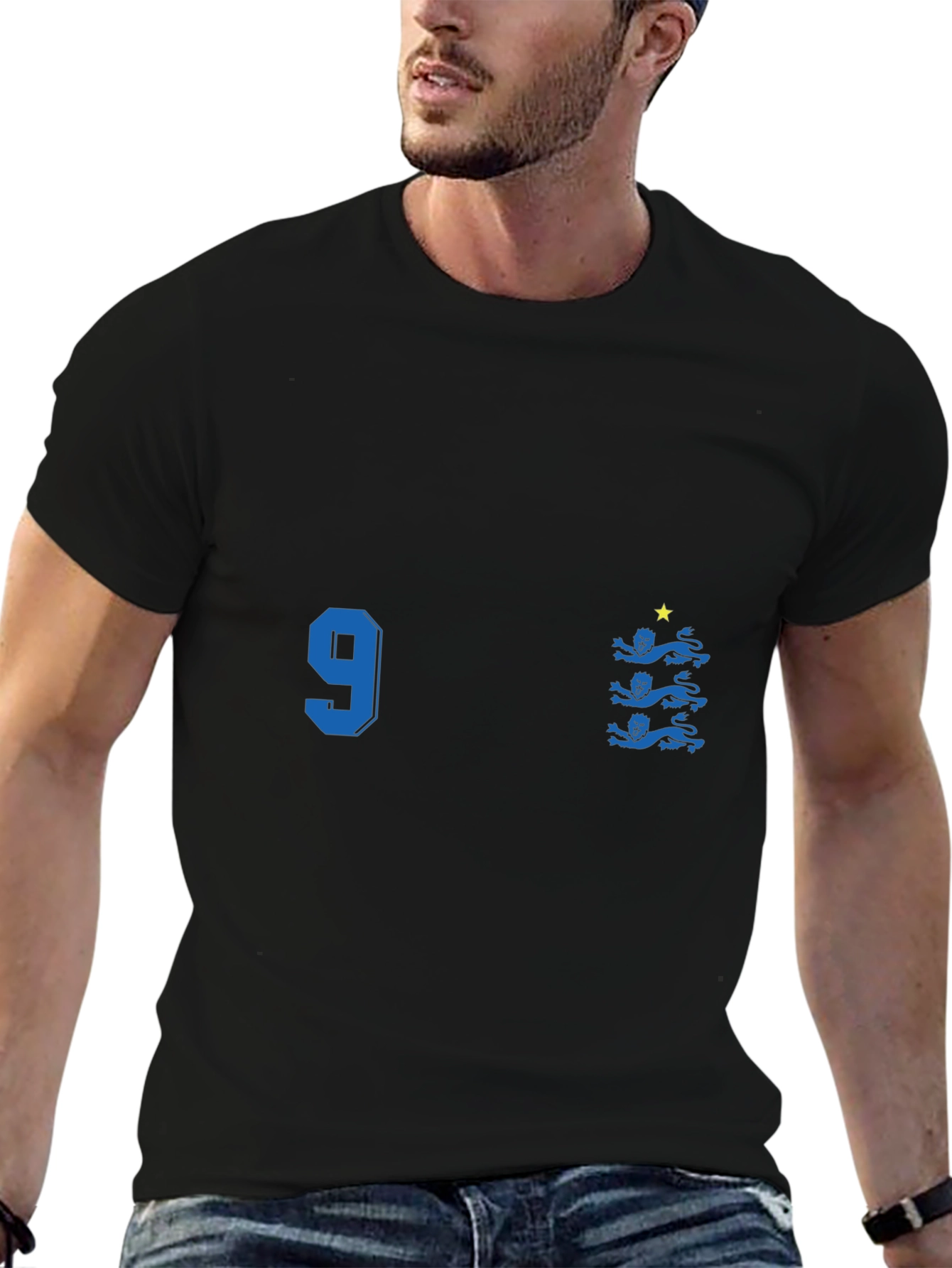 England Football T-Shirt Number 9 Retro